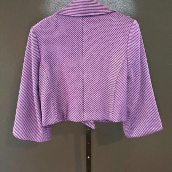 Joseph Ribkoff Purple and Black Stripped Cropped Jacket Blazer - Picture 5 of 5